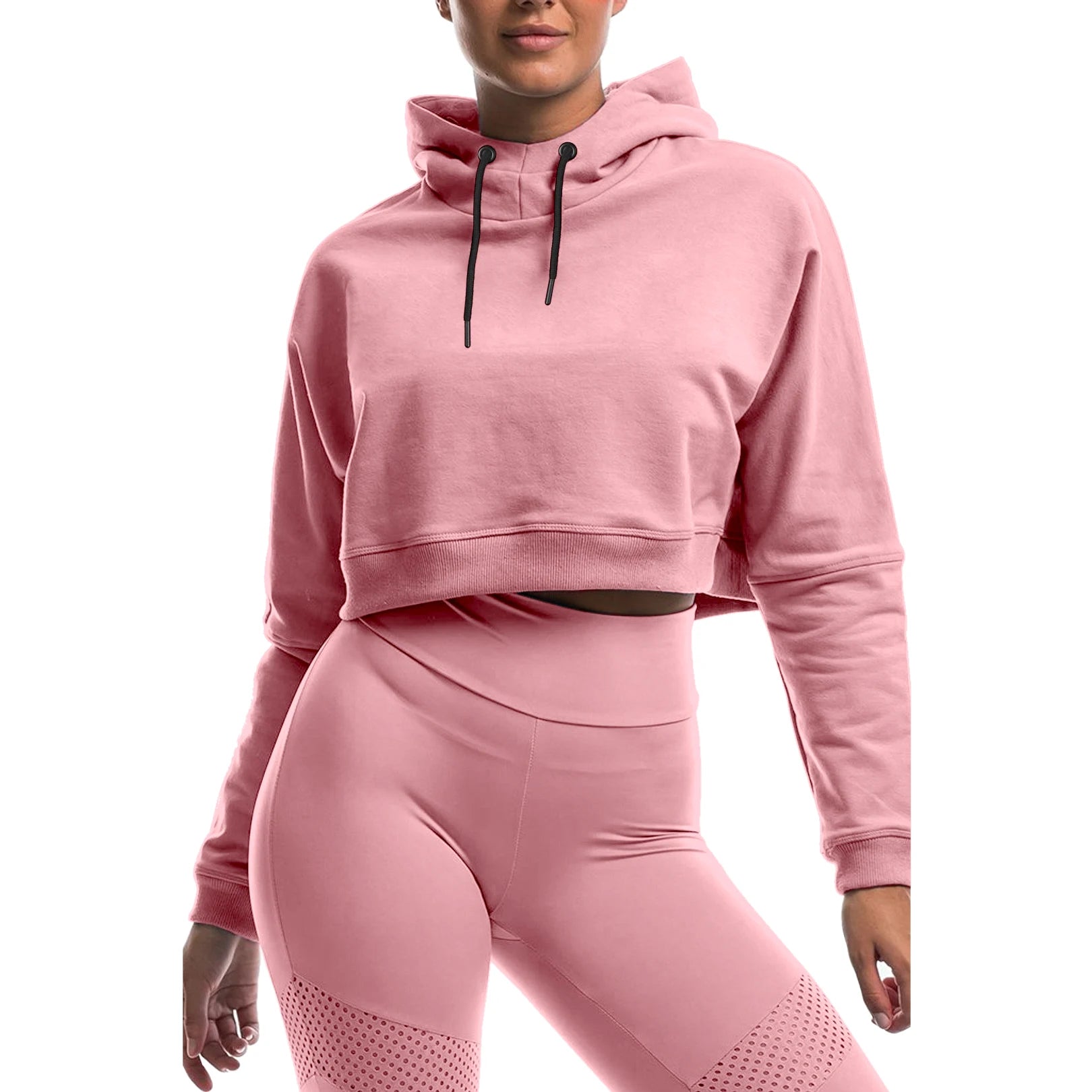 Out Sale Women's Fitness Sports Sweatshirt Crop Top Pullover Gym Hoodies