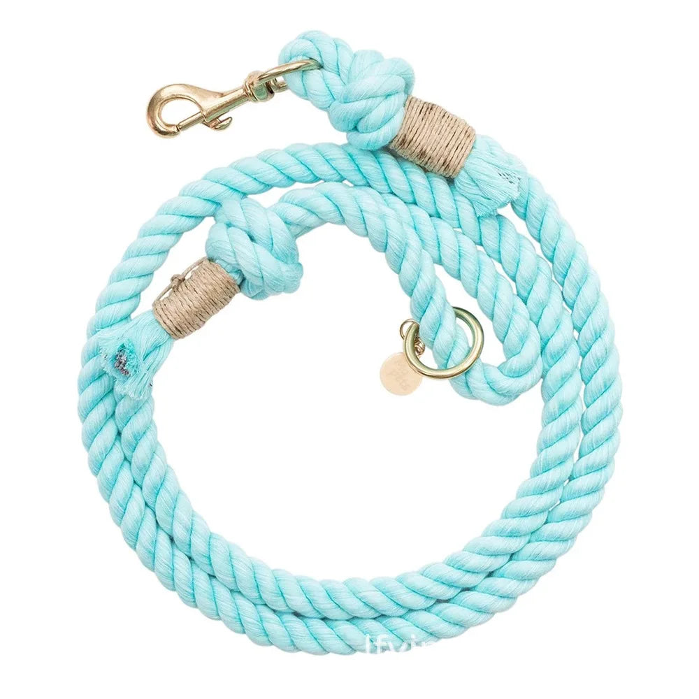 Luxury Cotton Dog Leash Solid Pattern Custom Pet Accessories Popular Wholesale Dog Rope for Europe and America