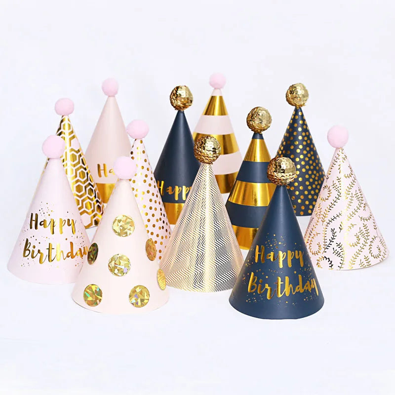 Ychon Multi Color Multi-style Paper Birthday Party Hats with Custom Logo for Kids & Adults