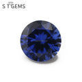 7-8.5mm Blue 34# Corundum Round Diamond Cut Lab Grown Sapphire