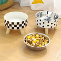 Dog Cat Bowl Removable Stainless Steel Pet Bowl Elevated Anti-slip Cat Food Water Bowl Pet Feeder Cat Accessories