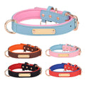QuchonPet New Golden Diving Material Lined Padded With Dog Collar Color Vegan Super Fiber Leather Stainless Steel Engraved