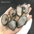 PM48838 Soldered Jewelry Natural Herkimer Diamond Crystal Quartz Free Form Pendant Antique Silver Plated Witch Wicca Accessories