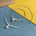Pearl Necklace White Natural Freshwater Pearl Shell Pearl Cubic Zirconia Sterling Silver 925 Jewellery