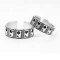 Fashionable Open Adjustable Rings Vintage Black Spades Signet Ring Finger Poker Ring Jewelry for Couples Gift