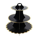 3-Tier Black Cardboard Cupcake Display Stand Paper Dessert Tree Tower Dessert Cake Stand