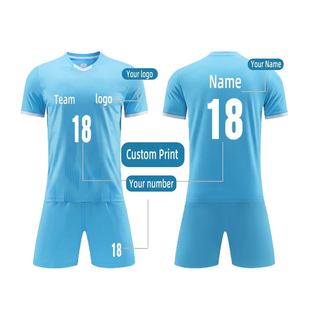 Custom Quick Drying Football Uniform Breathable  Multi-color  Fully Custom Wholesale  in Stock Soccer