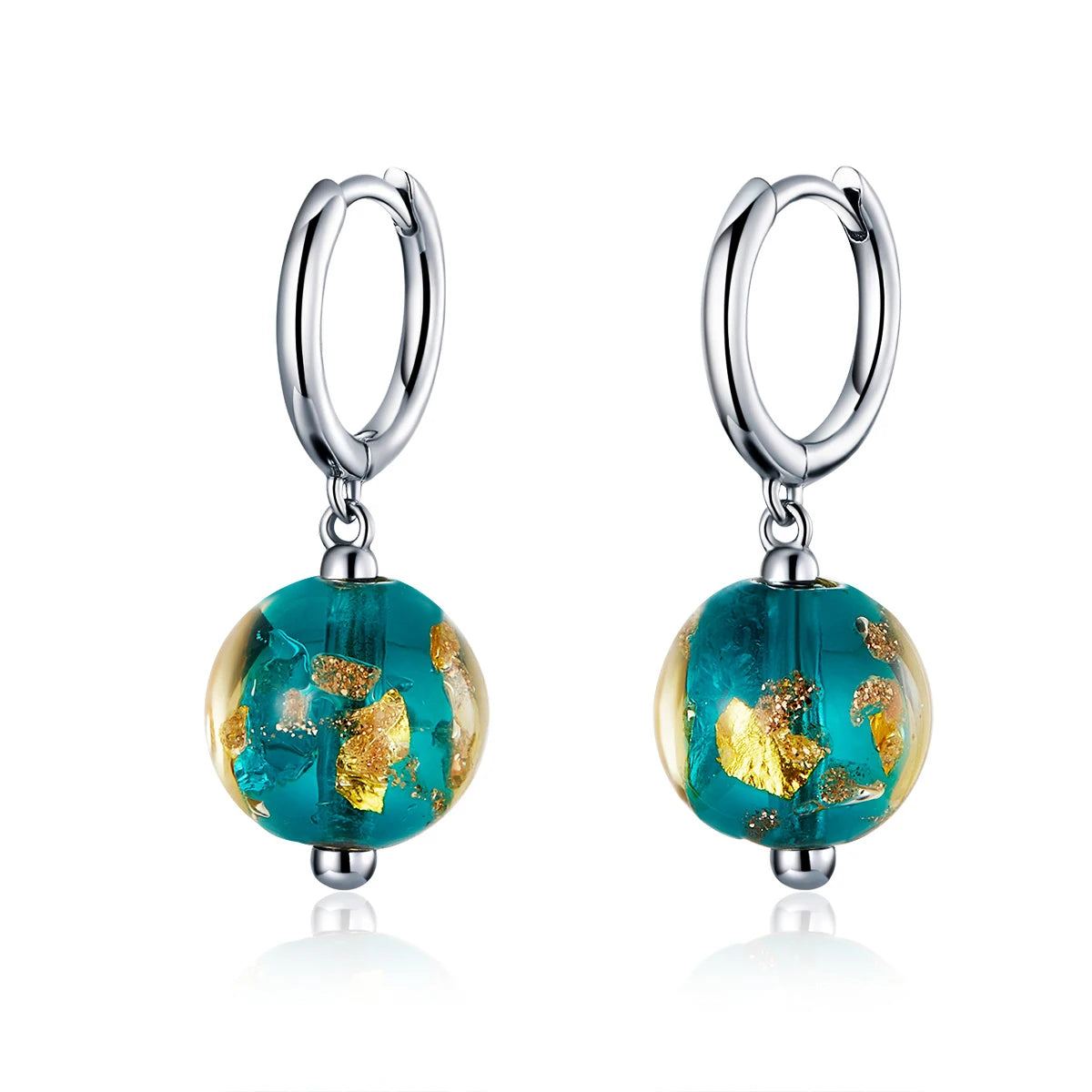 925 Sterling Silver Exotic Dangle Earrings with Fancy Glass Beads Pendant Design for Party-SCE817 Fashion Jewelry for Women
