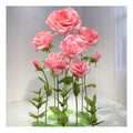 E146 Wholesale Wedding Party Backdrop Giant Rose Flower Supplier Artificial Flowers Pleated Rose Combination with Stem