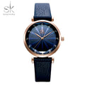 SHENGKE Watches Wholesale Flower Star Dial Watch Leather Band Alloy Case Glass Waterproof Women Simple Brand Girl Dropshipping