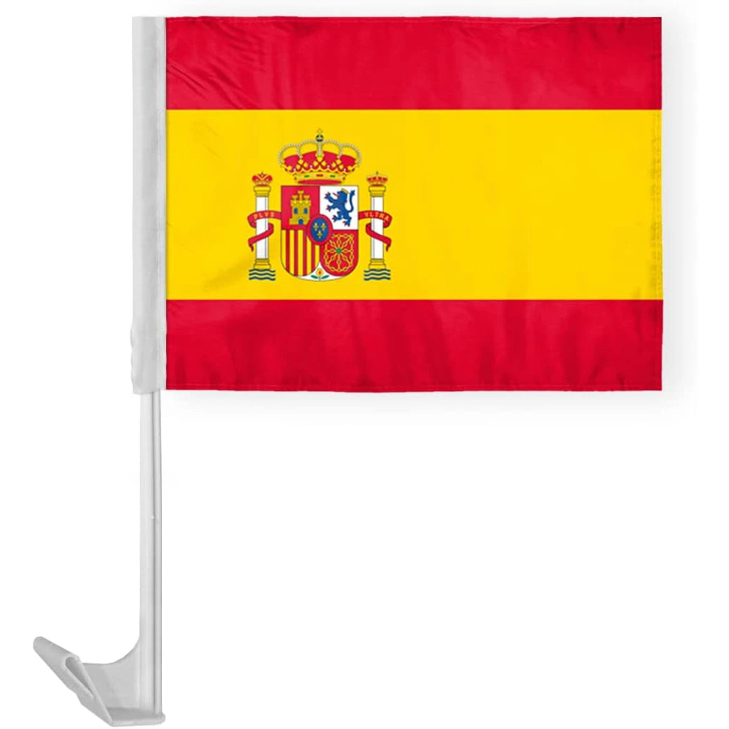Factory Wholesale 12x18inches Spain Car Window Flag 100% Polyester Double-Side Custom Spain Car Flag Cheap