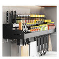 Kitchen Detachable Knife Organizer Wall Mounted Stainless Steel Seasoning Rack Spice  Storage Rack