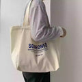 Large Capacity Cotton Tote Bag Custom Logo Simple Design Environmentally Friendly for Shopping Travel Gifts for Ladies