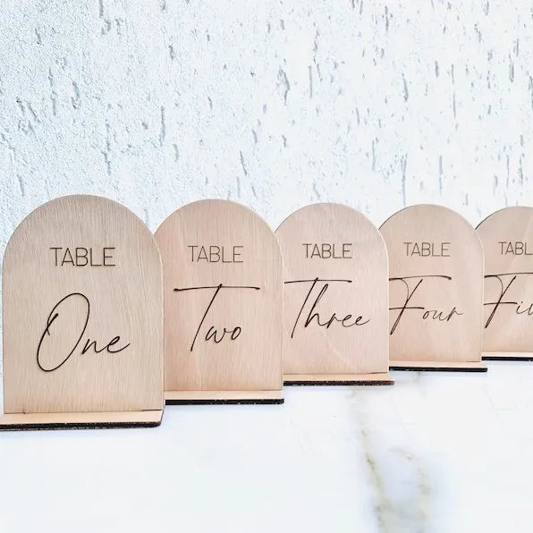 Rustic Wedding Table Decoration Arch Wooden Freestanding Wedding Table Numbers Wood Laser Cut Custom for Wedding Reception