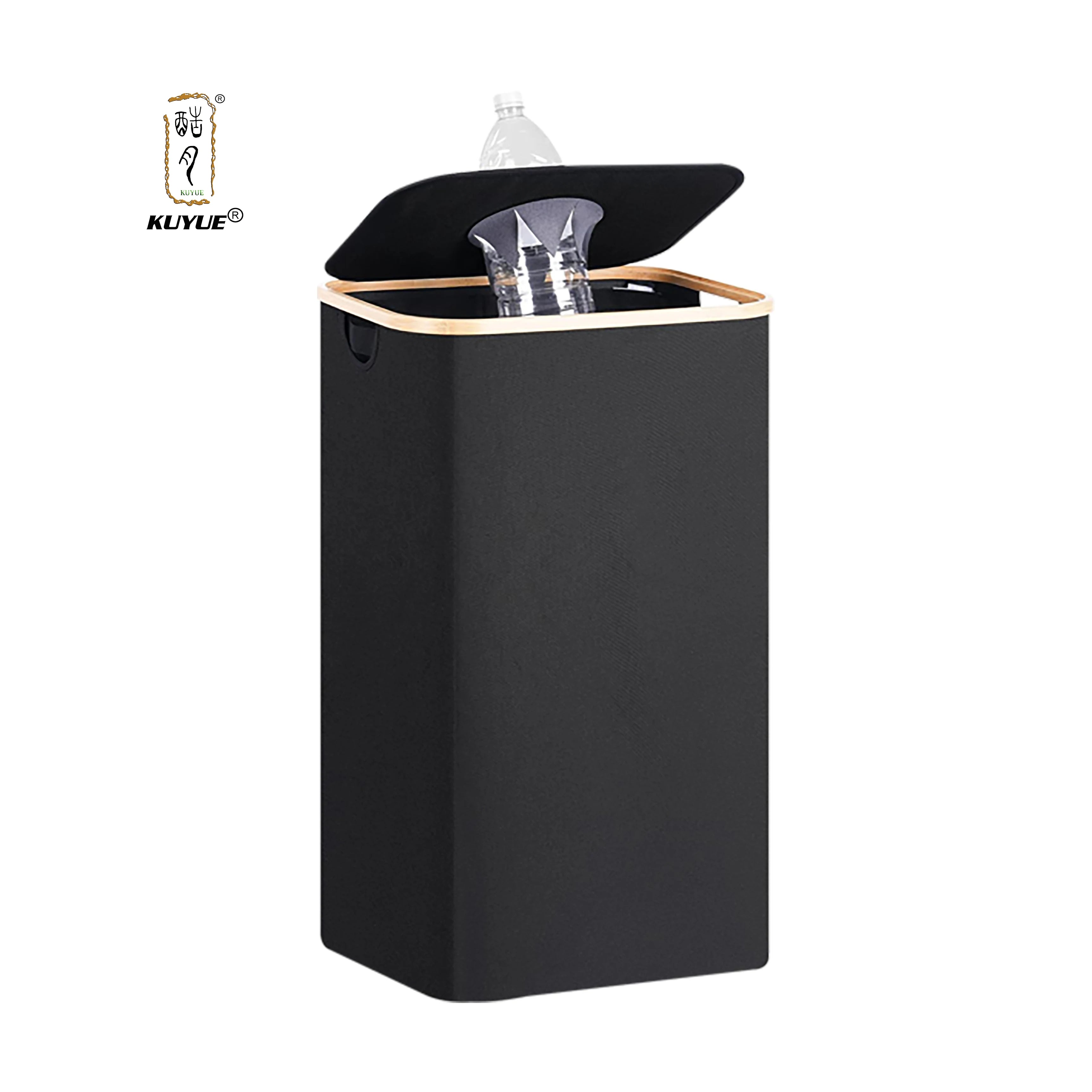 KUYUE Large Indoor Home Recycling Bin Lid Kitchen Indoor Recycling Bin Removeable Reusable Inner Laundry Bags Recycle Bin Home