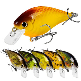SNEDA 7cm/13g 6Colors Sea Bass Fishing Lures CrankBait Crank Bait Artificial Hard Fishing Lure With 2 Hooks