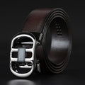 Wholesale Custom Mens Leather Ratchet Belt With Automatic Buckle 3.85cm Wide Adjustable Genuine Leather Belt for Men