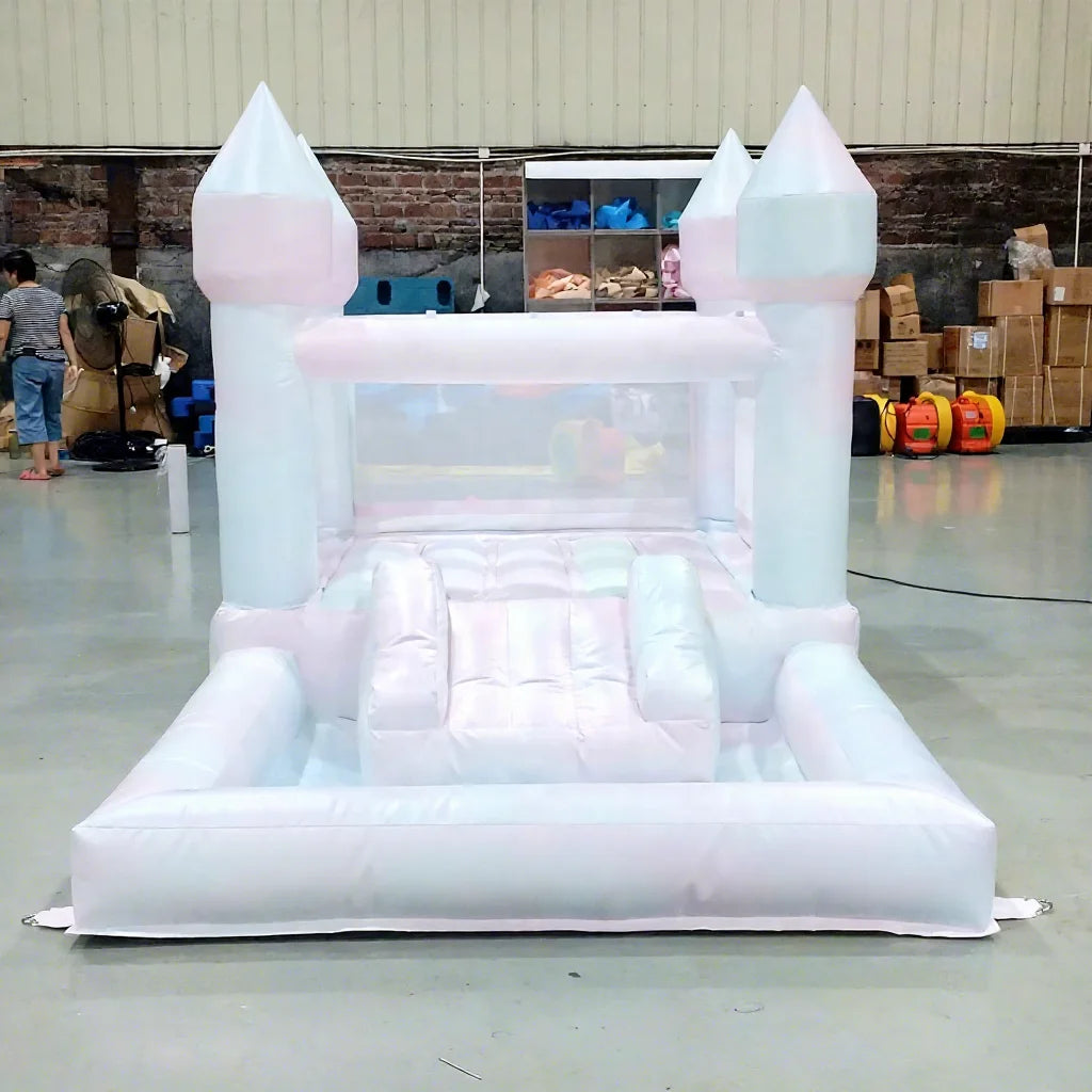 Commercial PVC Tie-Dye Inflatable Castle with Slide Soft Play Ball Pit Equipment for Kids