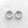 Sterling Silver 7*9mm Semi Mount Stud Earrings Empty Frame Support Blank Setting S925 Base Without Center Stone for DIY Inlay