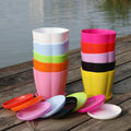 Colorful Round Matt Crash Resistant Melamine Plastic Flower Pot Succulent Grass Pots Planter Garden Accessaries