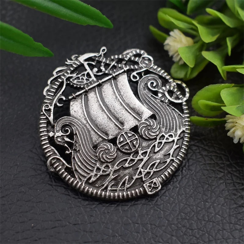 Sailing Boat Brooches History Viking Norse Ship Brooch Pins Jewelry for Women Men