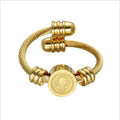 Fashion Stainless Steel Religion Catholicism  Jewelry Charm Adjustable Open Men Ring Bracelet Saint Benedict Jewellery Set