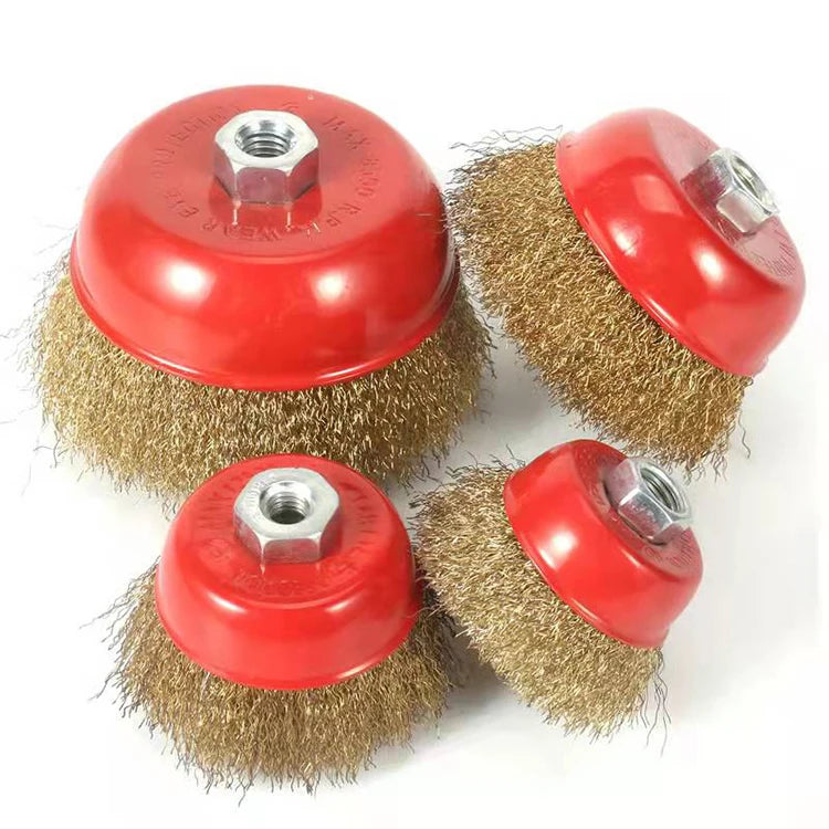Zhenda Factory Price Brass Wire Wheel Cup Brush for Tools Cleaning & Polishing Stainless Steel Wire Brushes