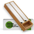 Wall Mount Food Wrap Dispenser - Wooden Storage Box with Slide Cutter for Plastic Wrap & Foil