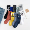 Custom Home Crazy Fashion Cotton Mens Fun Dress Crew Unisex Novelty Funny Smiley Face Socks