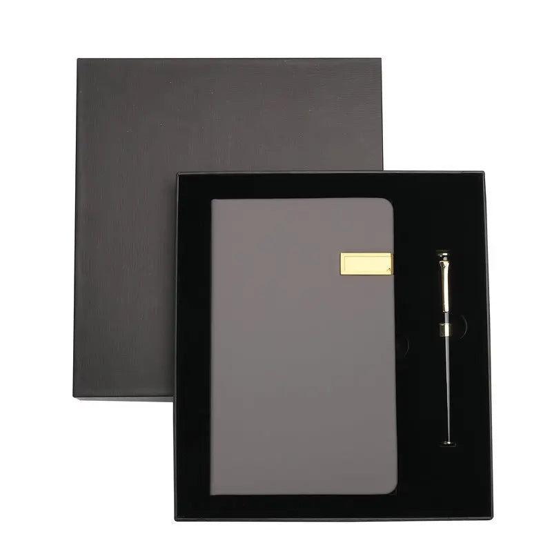 New Idea for Small Business 2026 Notebook Planner Diary with Stainless Steel Pen 16G Flash Drive USB for School and Businessmen