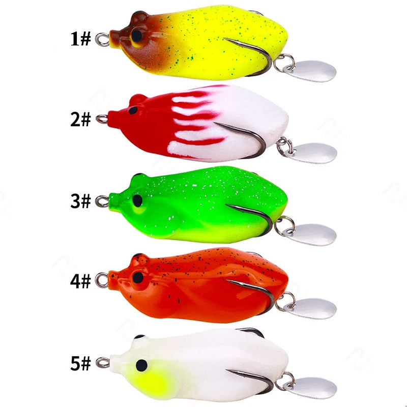 KEWOTE 12.8g 6cm 5Colors Artificial Soft Frog Lure Floating Frog Fishing Bait