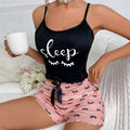 SFY-Y946 Women'S Clothing Polyester Cotton Pajamas Halter Vest + Printed Shorts Set Women'S Casual Pajamas for Russia