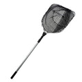 Custom OEM Telescopic Folding Alloy Frame Carp Fishing Landing Net With Aluminum Long  Handle Pole and Rubber Mesh