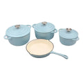 Beyond Custom 4-Piece Minimalist Design Enameled Cast Iron Cookware Set Best Metal Cast Iron Skillet and Pan Set MegaBDM