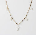 New 18k Gold Cross Chain Shell Cross Charms Dainty Christian Faith Necklace For Women