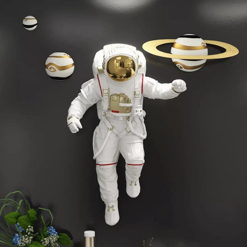Dropshipping 58cm Astronaut Wall Decoration Children's Room Wall Decor Pendant Astronaut Sculpture Living Room Bedroom Decor