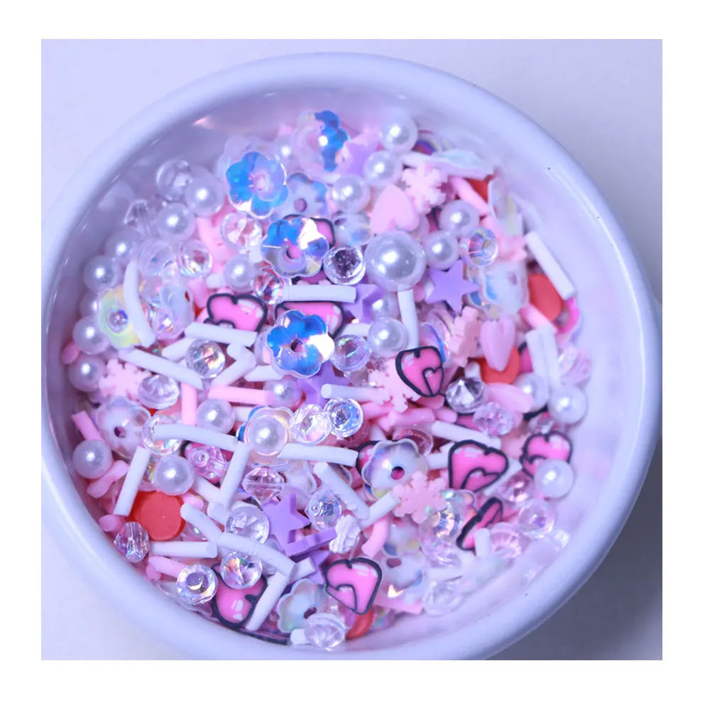 Hot Selling Valentines Polymer Clay Slices Love Heart Flower Hot Clay Sprinkles Sequins  DIY Jewelry Making Supplies