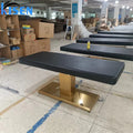 Kisen Modern Beauty Spa Cosmetic Table 80cm Black Massage Treatment 3 Electric Motors Curved Lash Bed Gold Base for Bedroom Sale
