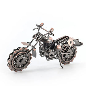 Metal Motorcycle Motorbike Birthday Gifts Vintage Metal Motorcycle Sculptures Statue Model Vintage Home Office Decoration