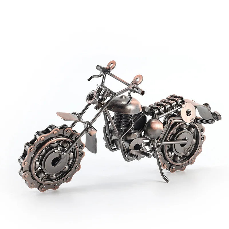 Metal Motorcycle Motorbike Birthday Gifts Vintage Metal Motorcycle Sculptures Statue Model Vintage Home Office Decoration