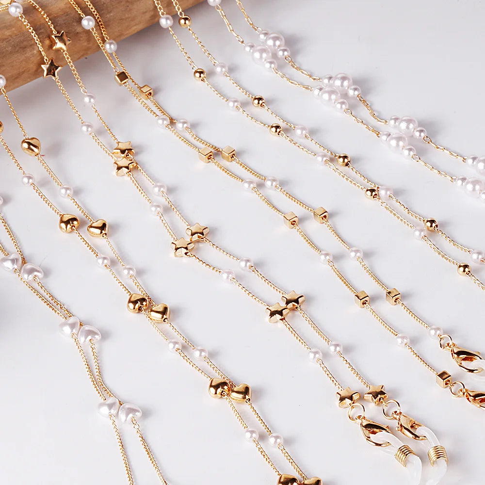 2021 New Facemask Holder Chain Necklace Strap Pearl Lanyard Around the Neck Eyewear Reading Eyesglass Sunglasses Chain