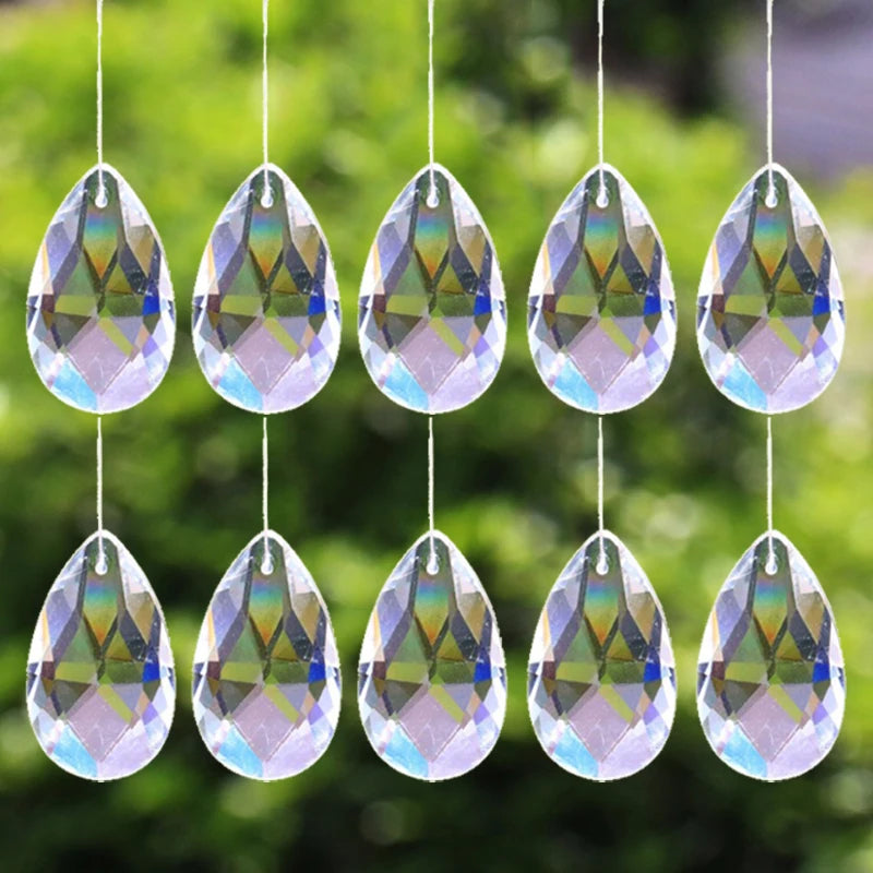 Factory Direct Supply of Crystal Prism  28mm Drop-Shaped Transparent Crystal Chandelier Accessories