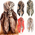 Low Costom Design square Scarf Wholesale Fashion Women  Soft  Leopard Print Scarves Triangle Scarf Malaysian Hijab Bandannas