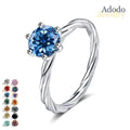 925 Silver Jewelries Platinum Twisted Wall Twist Six Claw Pass Diamond Test GRA 1Carat Colorful Moissanite Ring