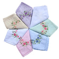 Wholesale Luxury Ladies 35*35cm Embroidered Flower Hankies Custom Cotton Embroidery Handkerchiefs for Wedding Home Decoration