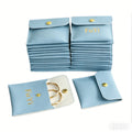 Custom Logo Pu Leather Jewelry Packaging Pouch Envelope Jewel Display Protection Bag Free Sample Storage Earring Necklace Pouch