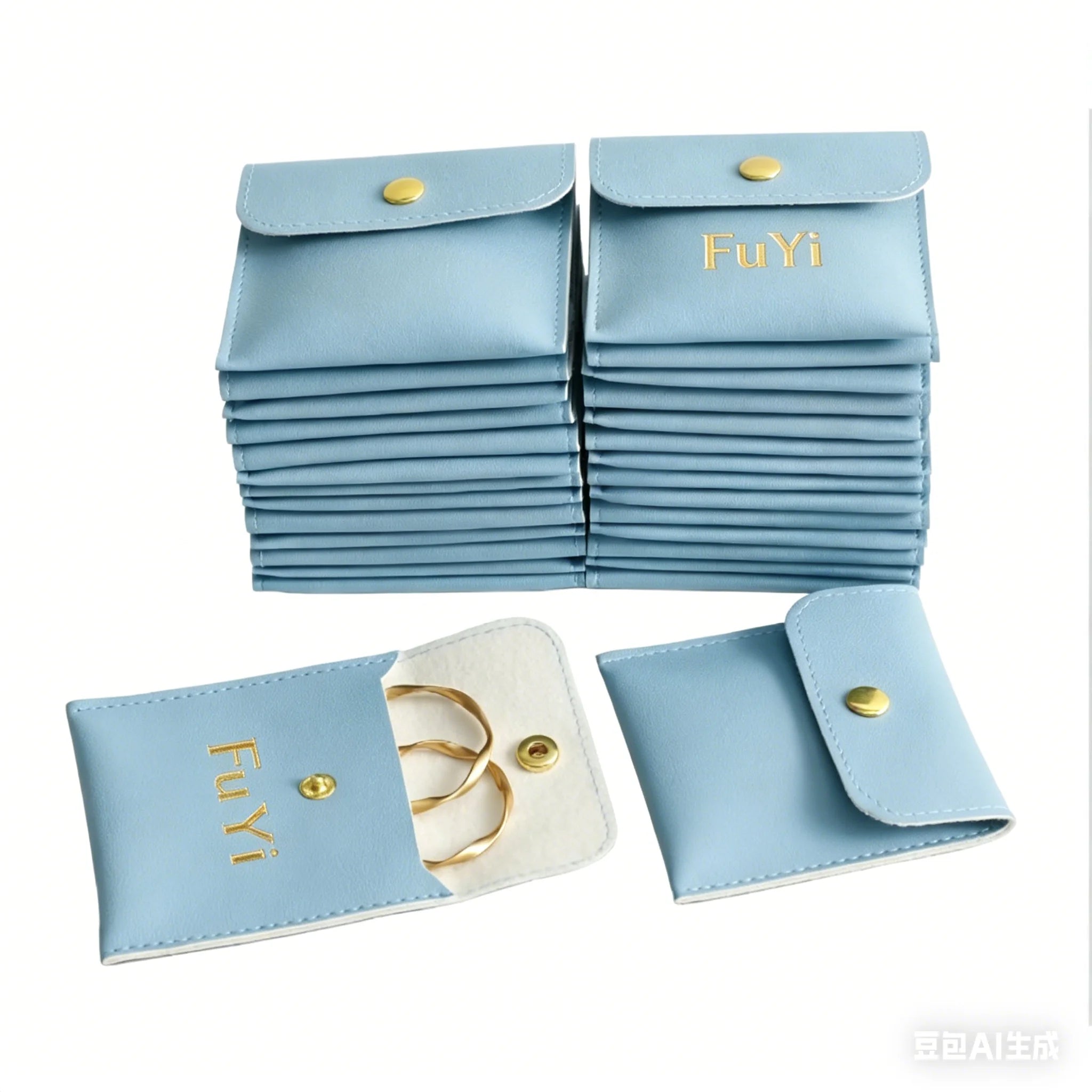 Custom Logo Pu Leather Jewelry Packaging Pouch Envelope Jewel Display Protection Bag Free Sample Storage Earring Necklace Pouch