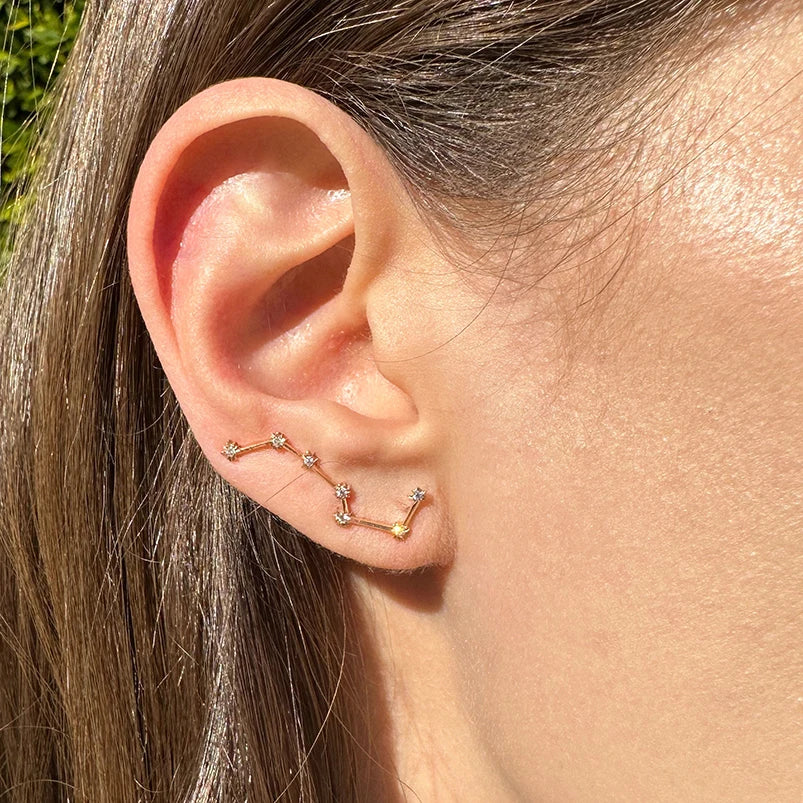 Fashion 14k Gold Diamond Ear Climber New Latest Dipper Stud Earring Designs