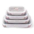 4pcs Microwave Safe Foldable Silicone Food Lunch Box Set Leakproof Silicone Bento Box for Kids Food Container With Lid