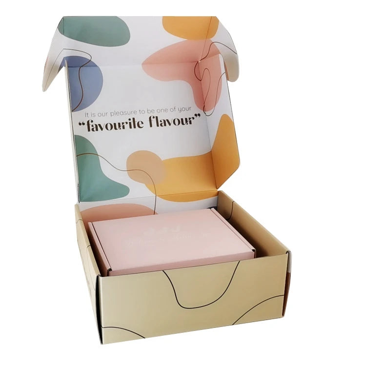 Custom Logo Printed Flat Pack Folding Kraft Packaging Corrugated Die Cut Mailing Box